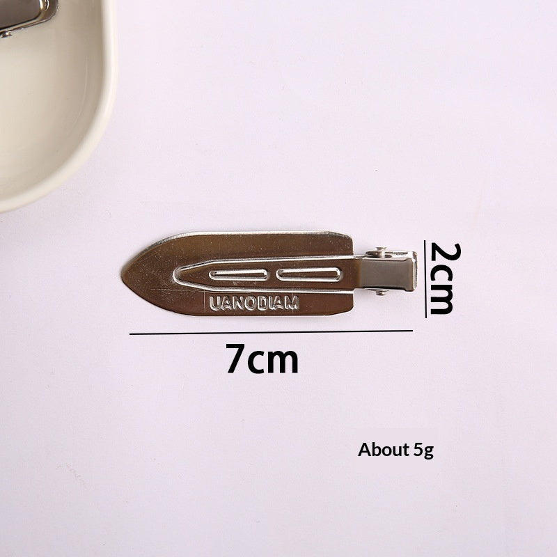 Simple Metal Silver Hair Clip Side-style