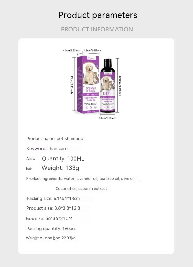 YegBong Pet Shampoo Pet Bath Relieve Skin Itching Hair Soft Non-knotted Shampoo
