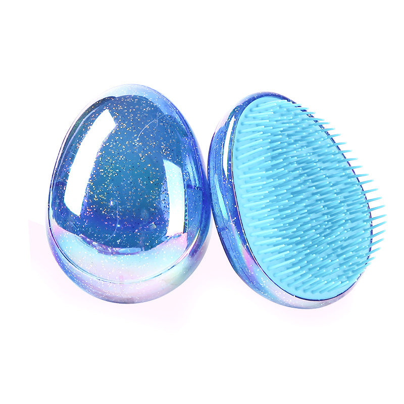 Egg-shaped plastic comb