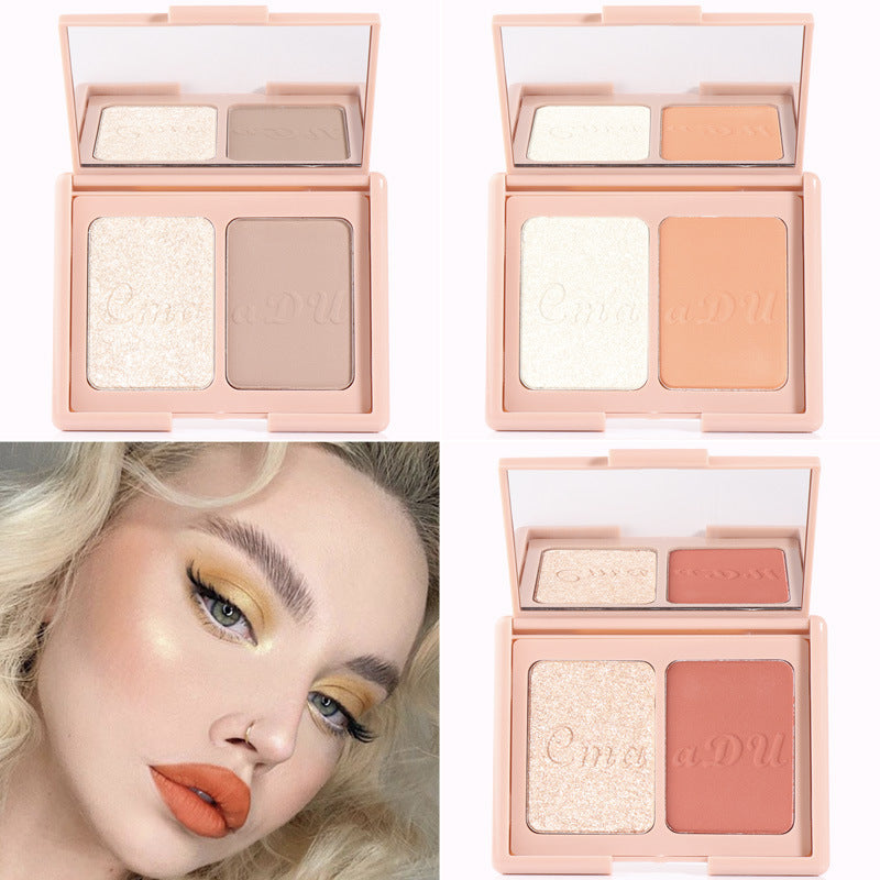 Cmaa Du Two-tone Blush Highlighter And Contouring Palette