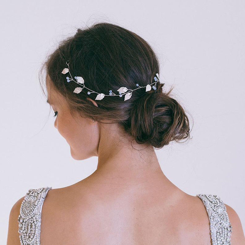 Handmade Hair Comb Alloy Leaves