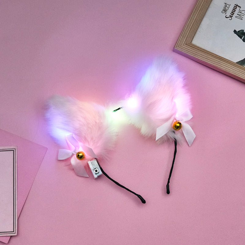 Japanese Luminous Plush Fox Ear Hair Hoop