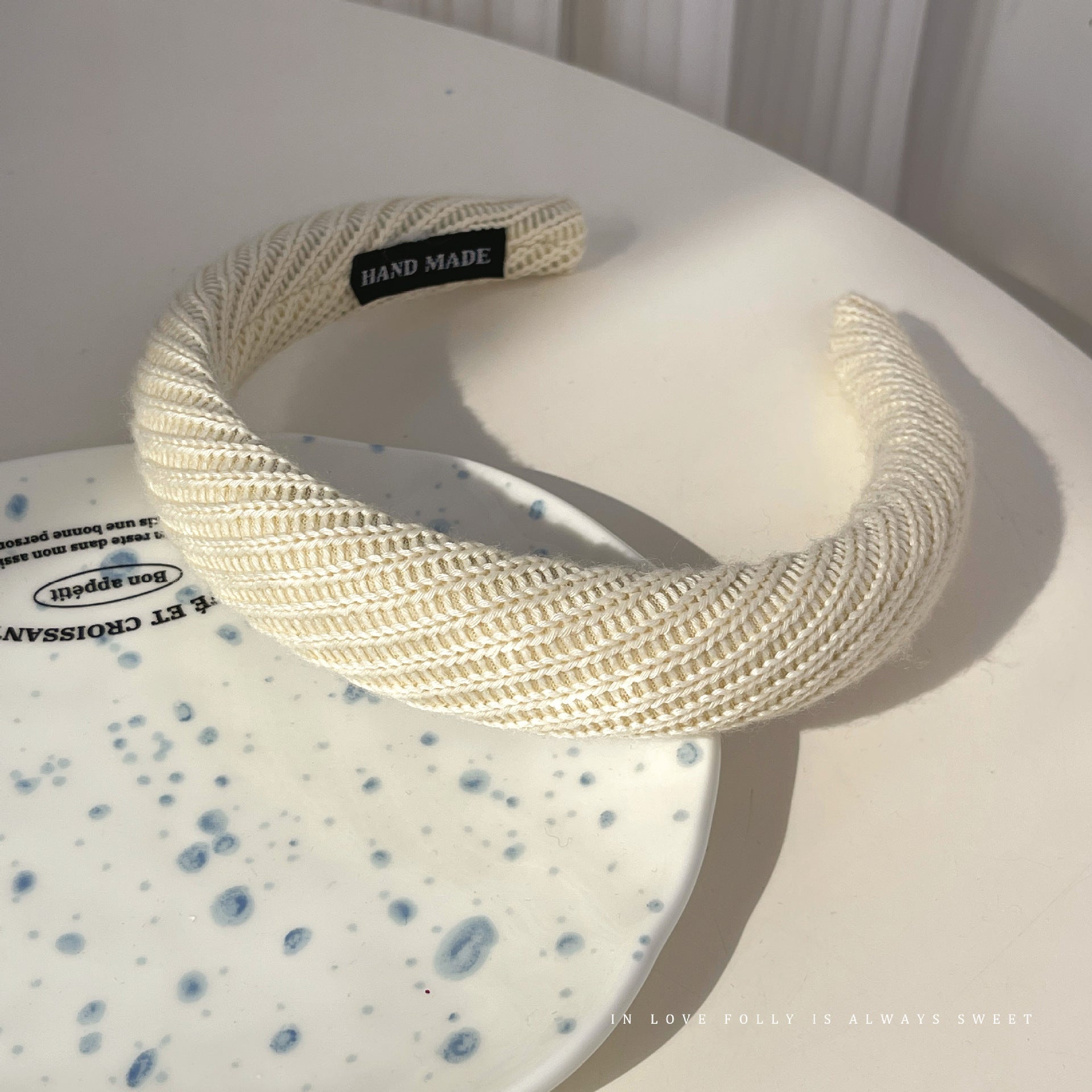 Blue Color Classic Style Headband Female High Skull Top Non-slip Hairpin