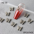 New 10 Gold Alloy Ornament Three-dimensional Metal Butterfly Nail Crystal Accessories