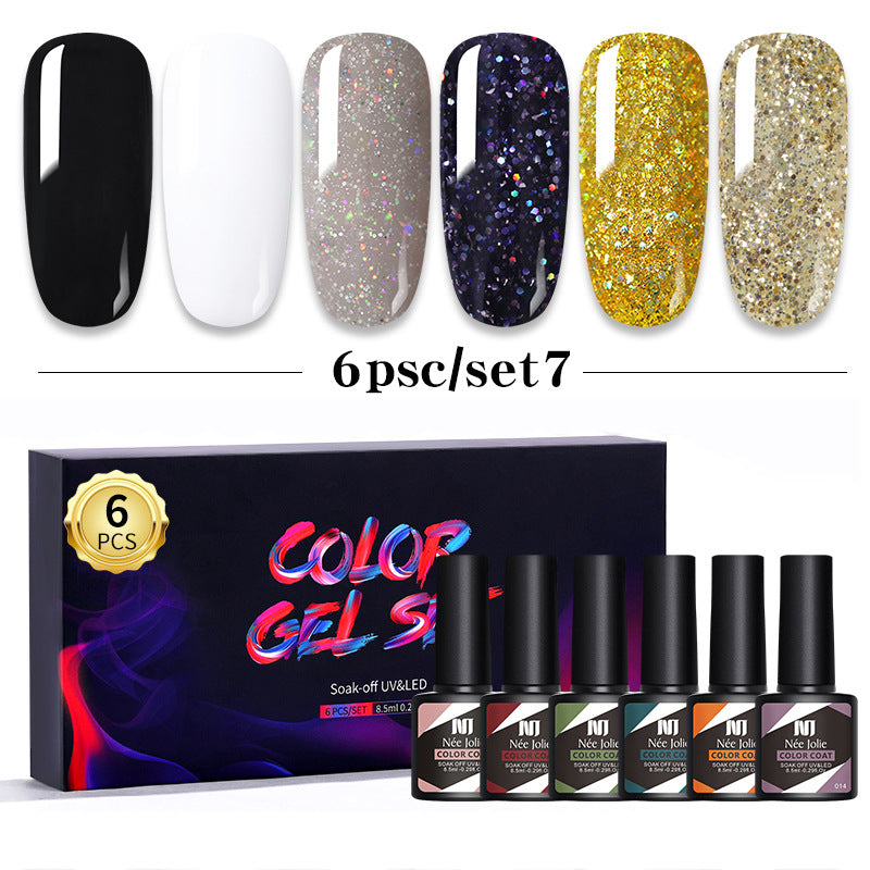 Nee jolie Gel Nail Polish Set 8ml 6 Bottles Boxed Manicure Japanese Nail Color