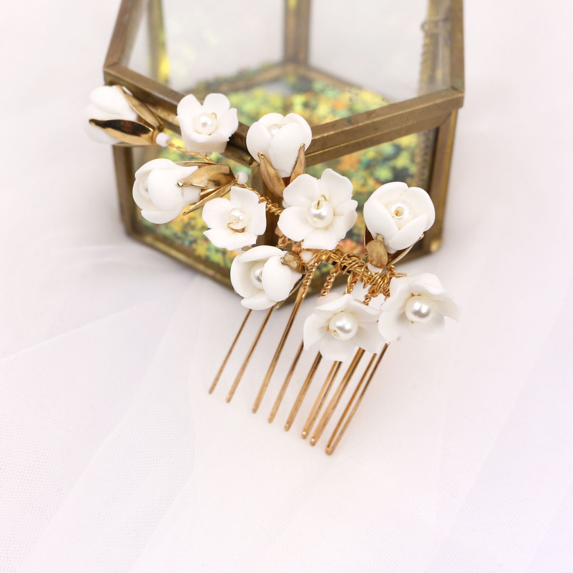 Handmade Pearl Bridal Hair Comb