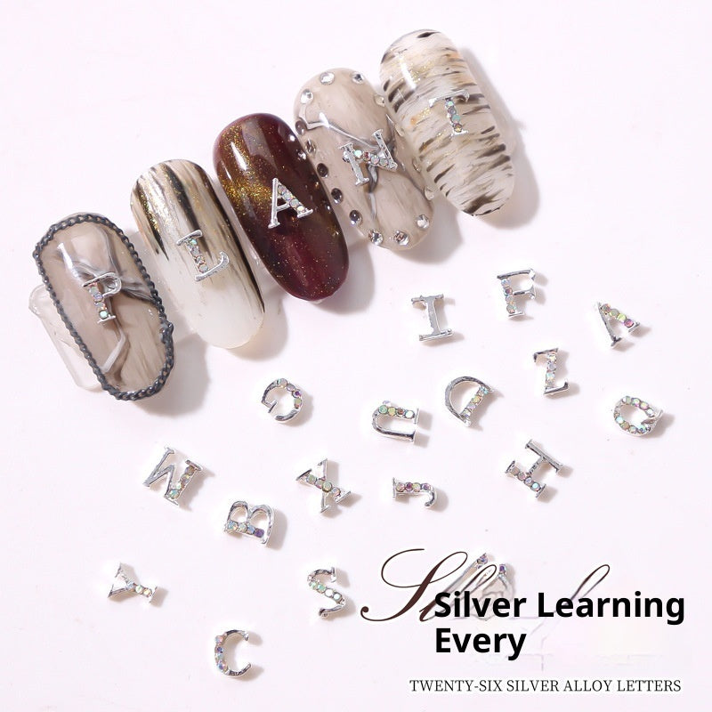 Nail Crystal LZ Personality 26 Letters Alloy Ornament