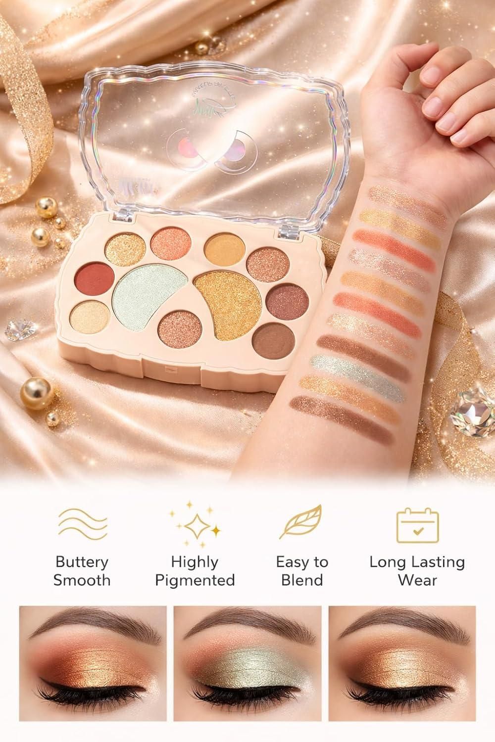 Eyeshadow Palette Shimmer & Glitter Shades Ã¯Â¿Â½(Pack of 1)