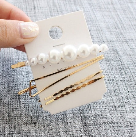 Metal pearl hairpin combination