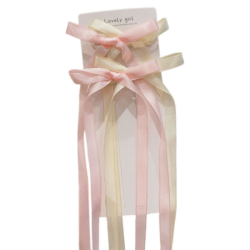 Ribbon Bowknot Long Girl Princess Braided Hairpin
