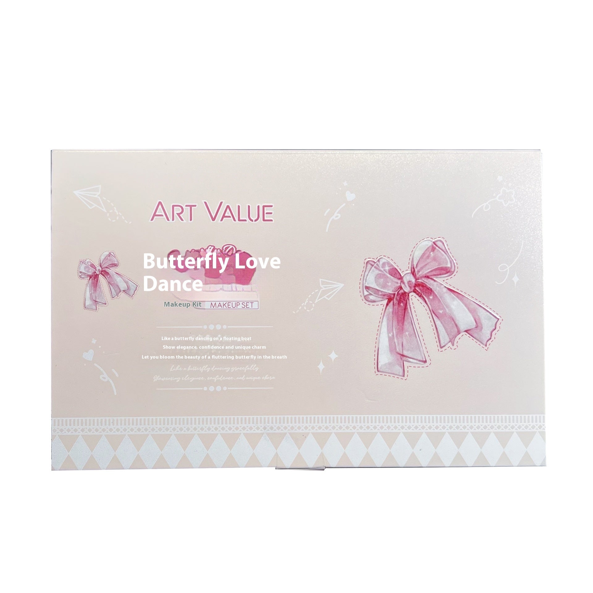 Art Value Butterfly Colored Box Suite Blush Necklace Matte Lip Mud
