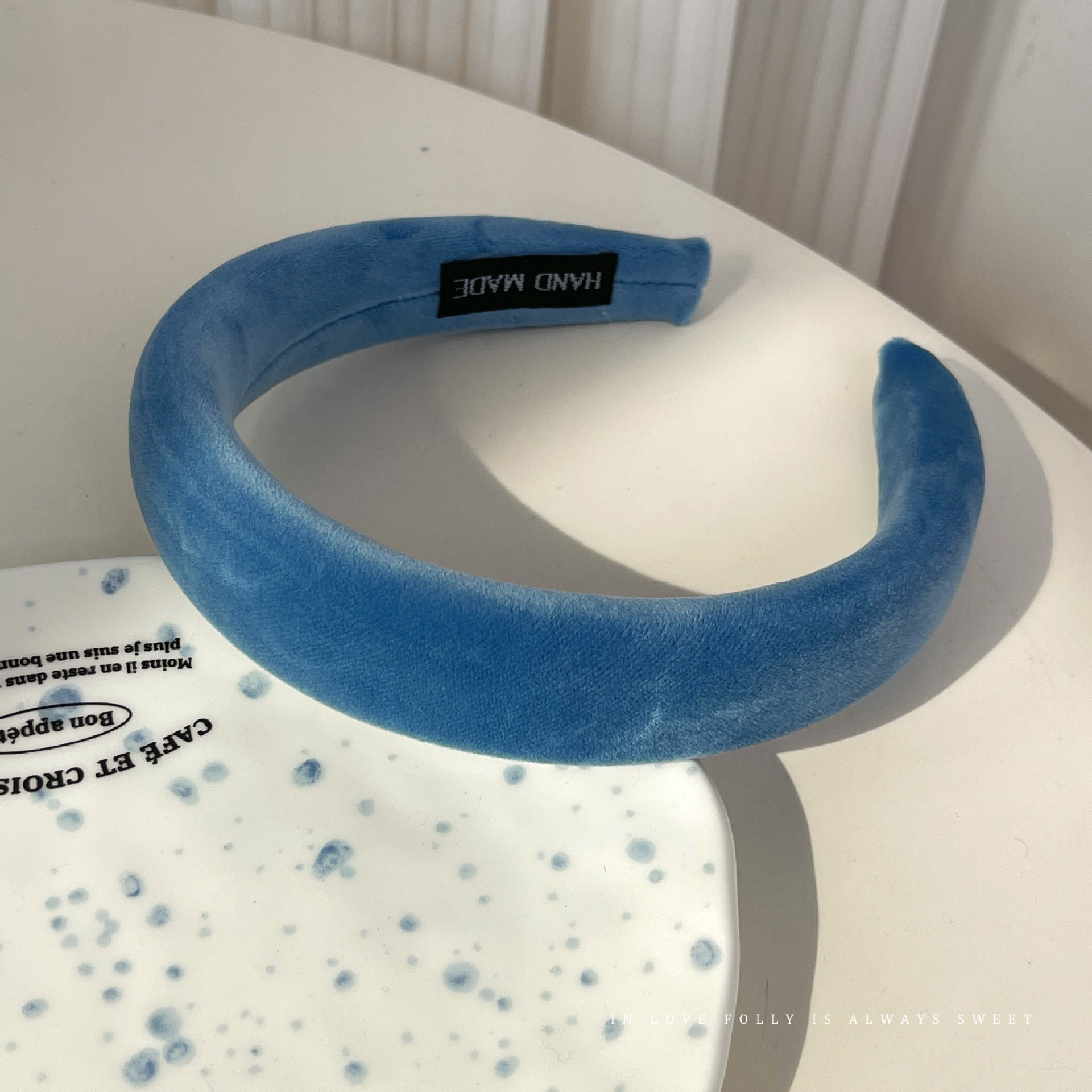 Blue Color Classic Style Headband Female High Skull Top Non-slip Hairpin