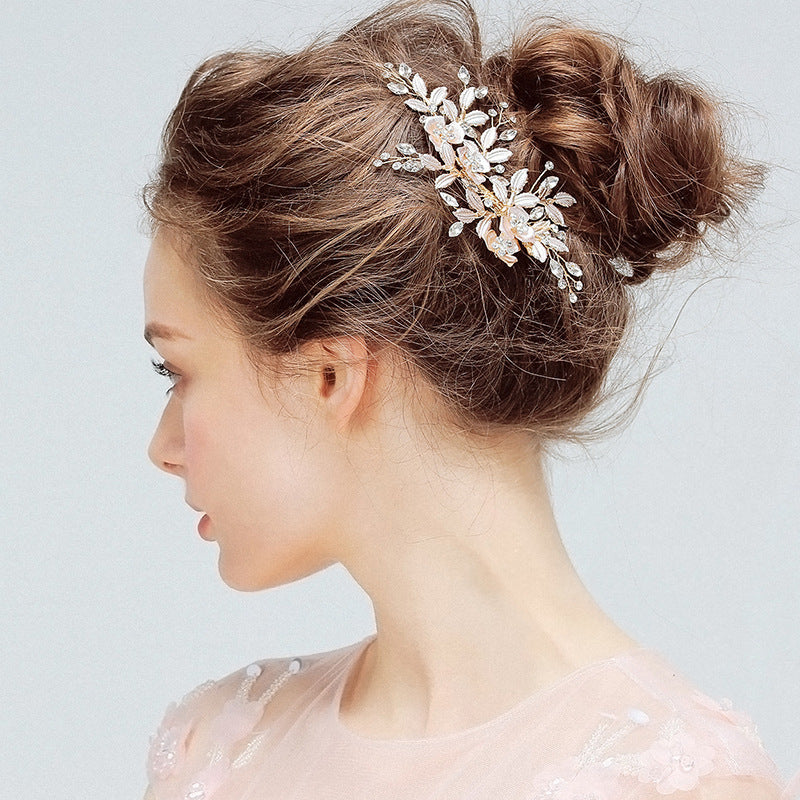 Bridal Hairpin Wedding Alloy Jewelry Headdress Fashion Rhinestones