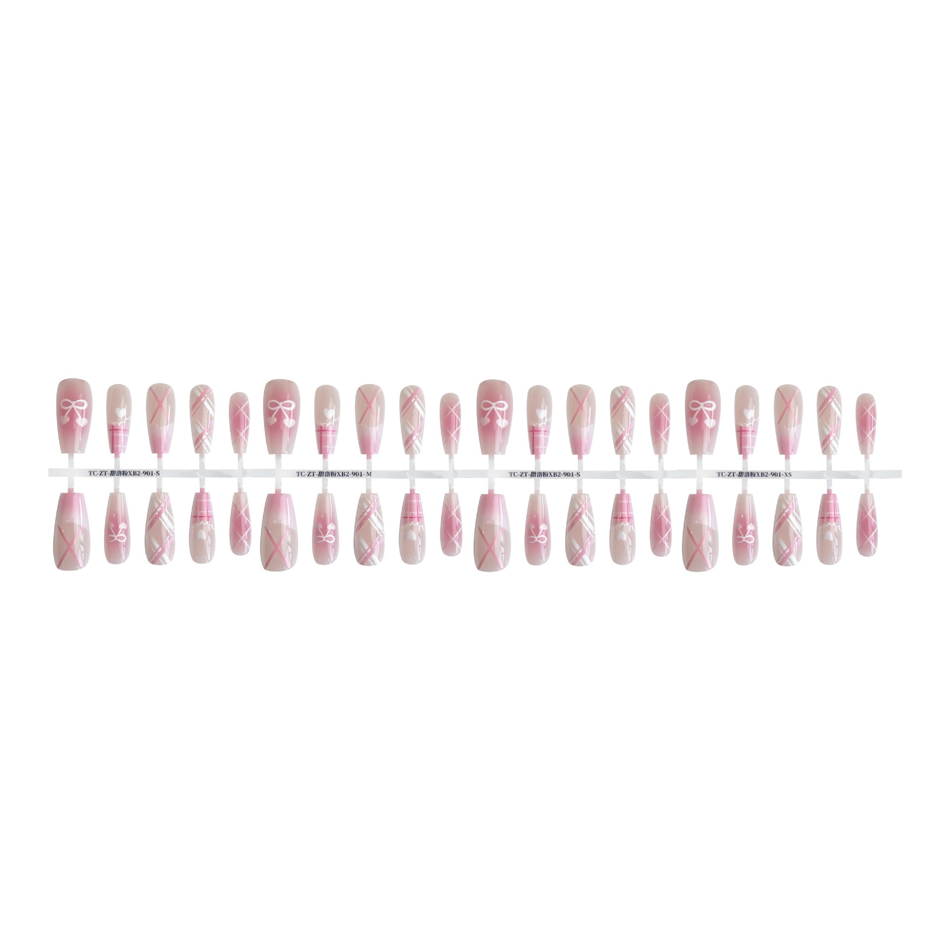 Press On Nails Dopamine Sweet Cool Butterfly Dark French Fake Nail Tip
