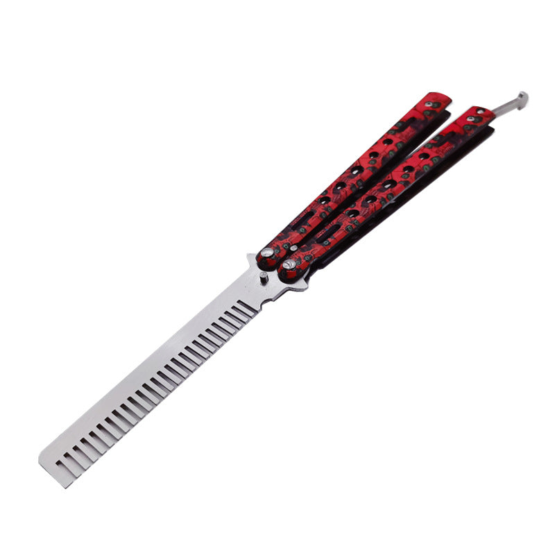 Butterfly Folding Knife Not Open Blade 3D Practice Butterfly Comb