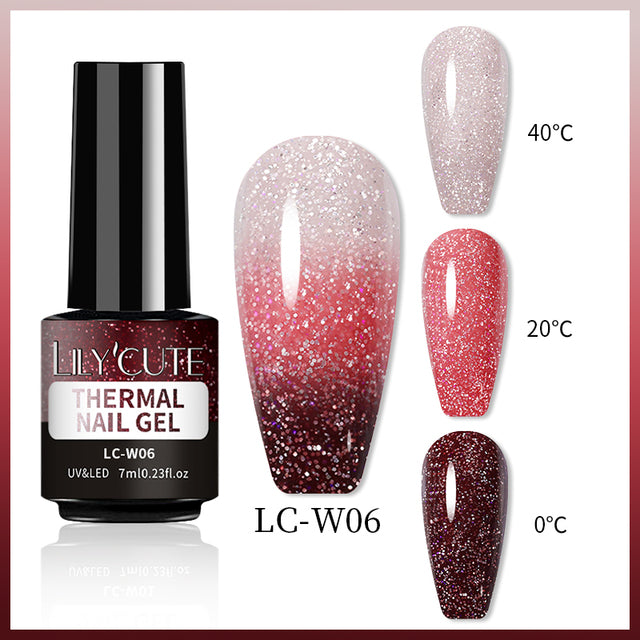 Lilycute Color Changing Thermal Gel Nail Polish Winter Purpl