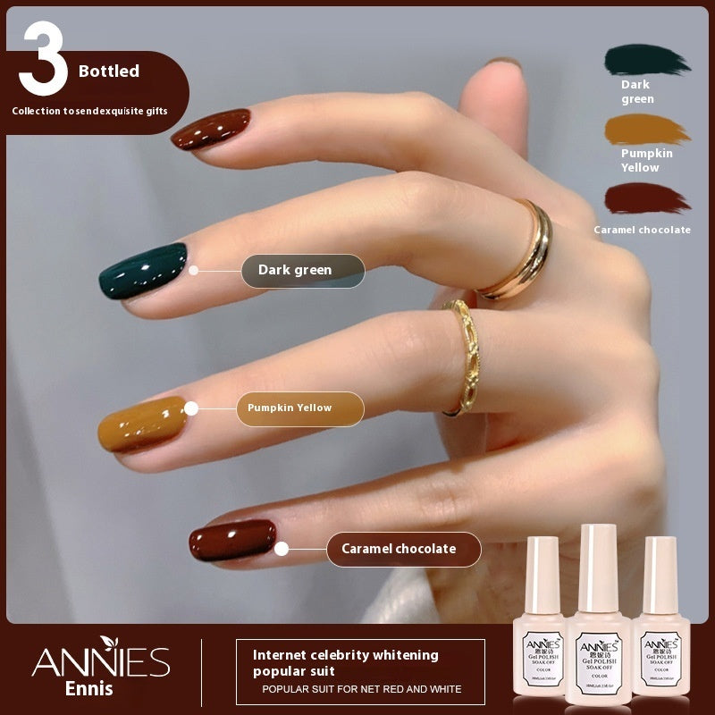 Annies Ennis Women's Three-color New Ice Jelly Nude Color Gel Nail Polish Suit
