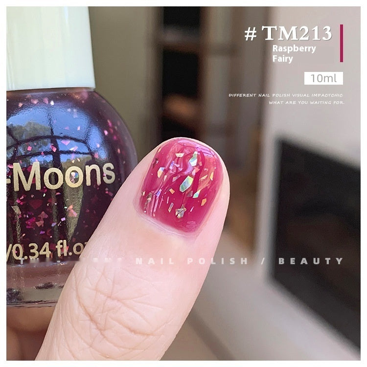 Moons White Sequins Nail Polish Baking-free And Tear-free