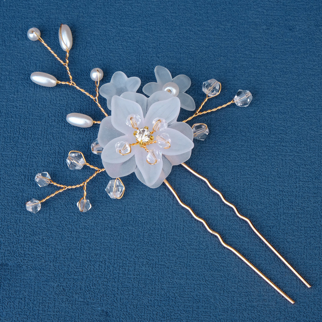 Pearl Flower Exquisite Flower Leaf Bridal Headdress Hair Comb