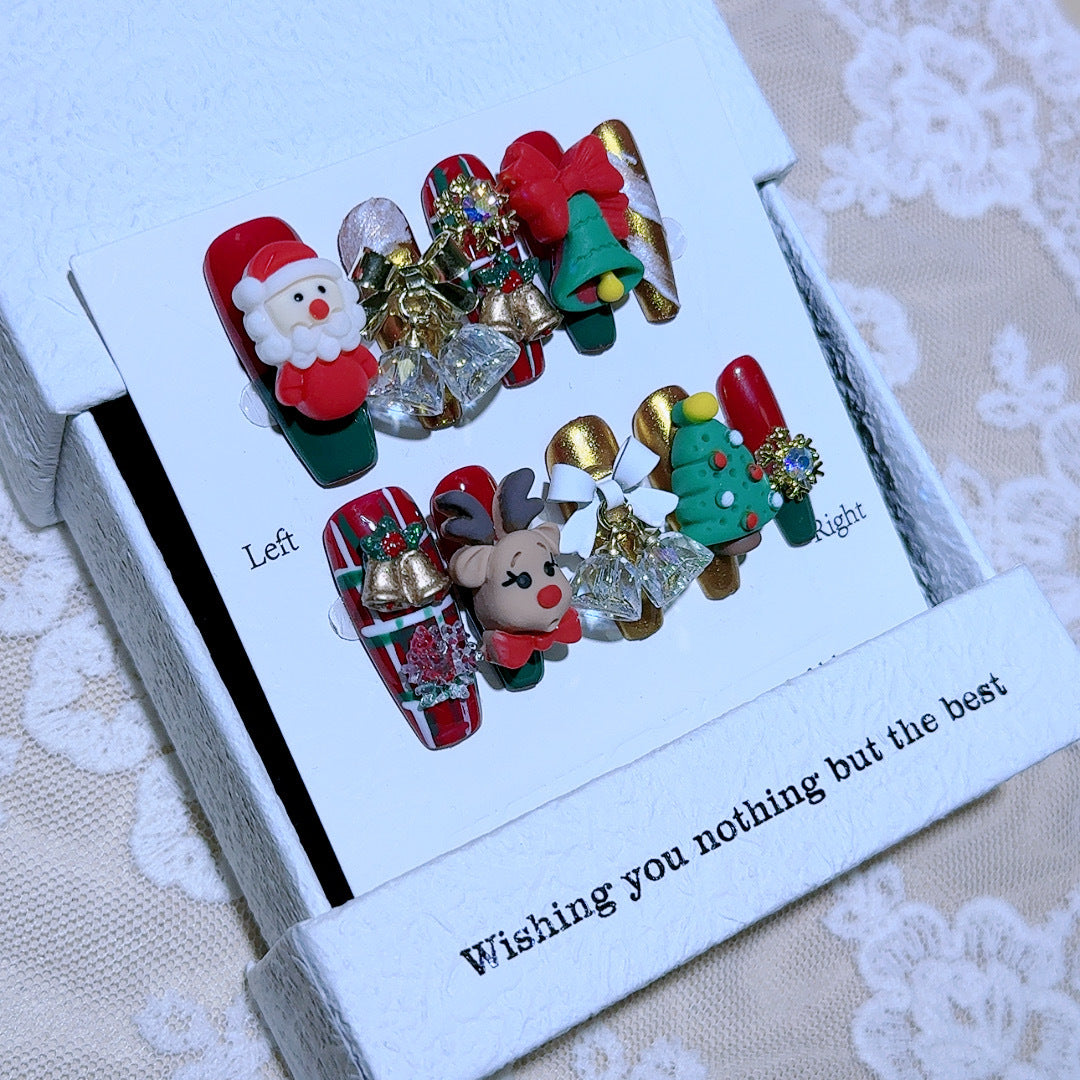 Romantic Surprises Handmade Christmas Series Wear Nail Detachable Nail Beauty