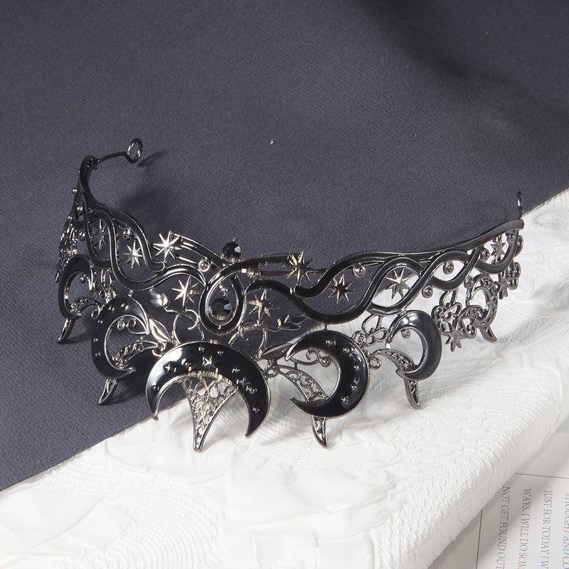 European And American Dark Crescent Shape Design Bridal Wedding Crown