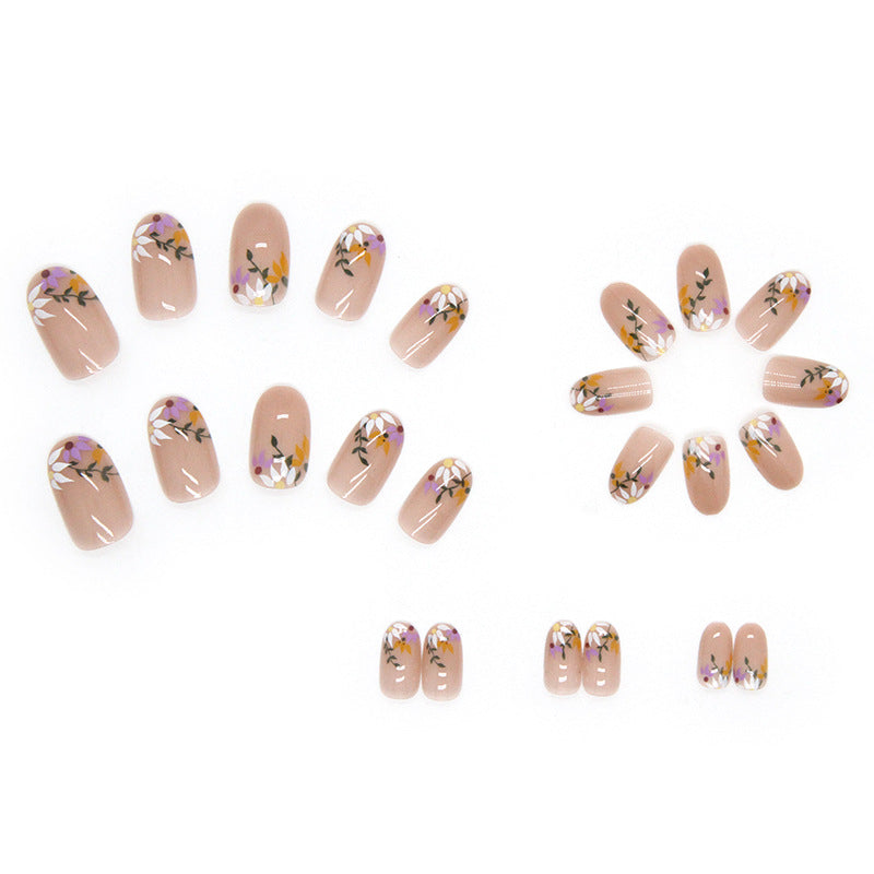 Fresh And Elegant Small Flower Round Head Nail Sticker Wear Armor 24 Pieces Boxed