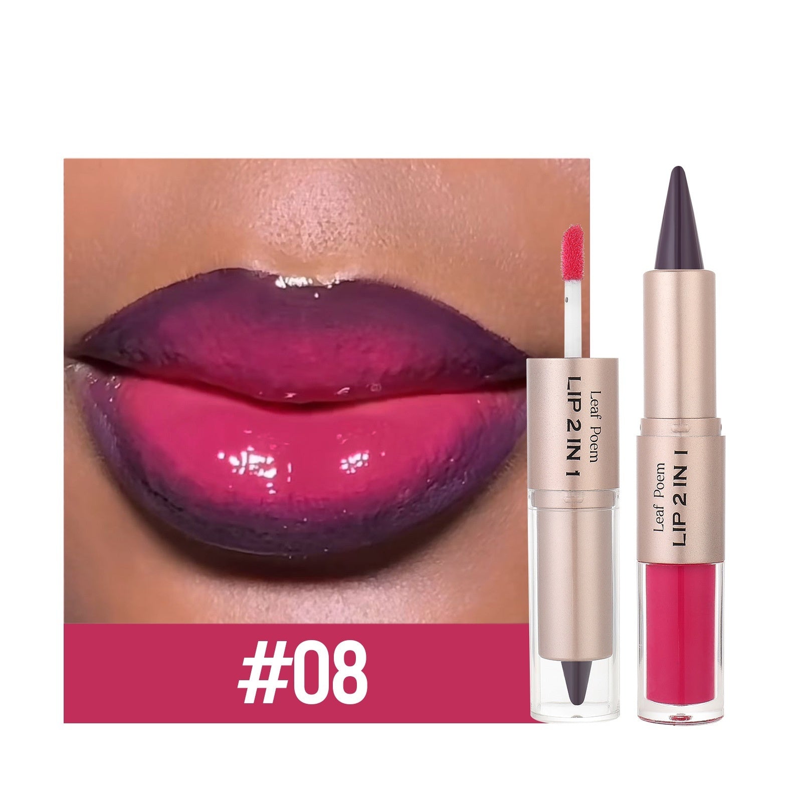 Dual-ended 2-in-1 Makeup Lip Glaze