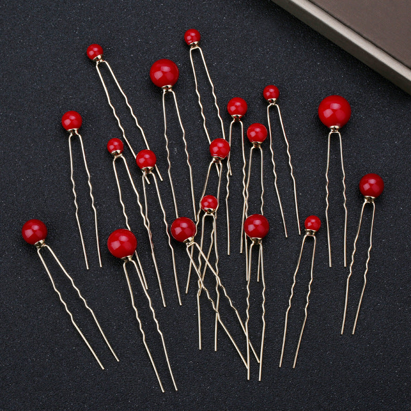 Pearl U-shaped hairpin bridal headband