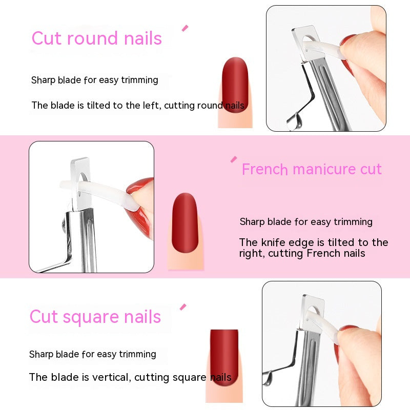 Edge Cutter Flat Mouth U-shaped Scissors Nail Tip Pliers Extension Nail Trimming Tool