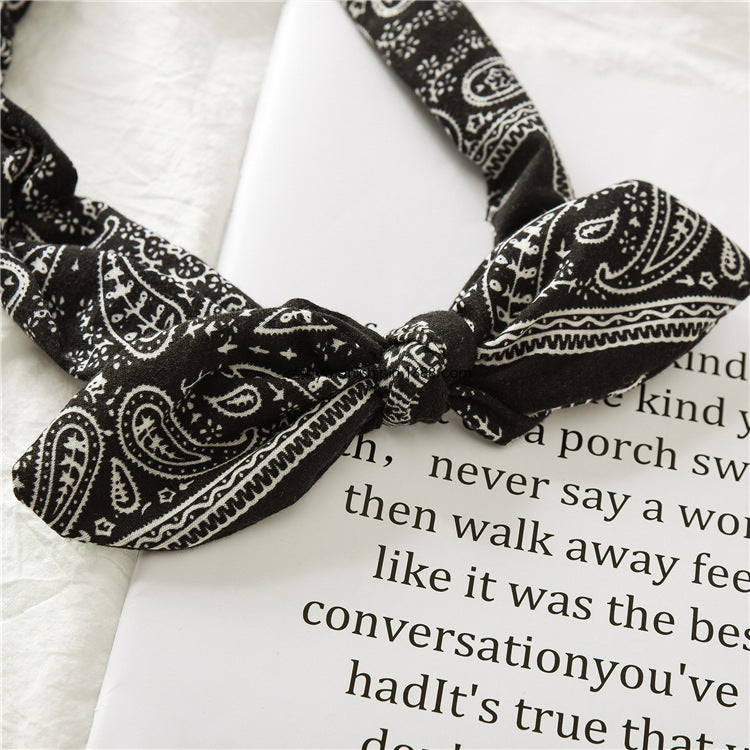 Bunny ears knotted elastic headband