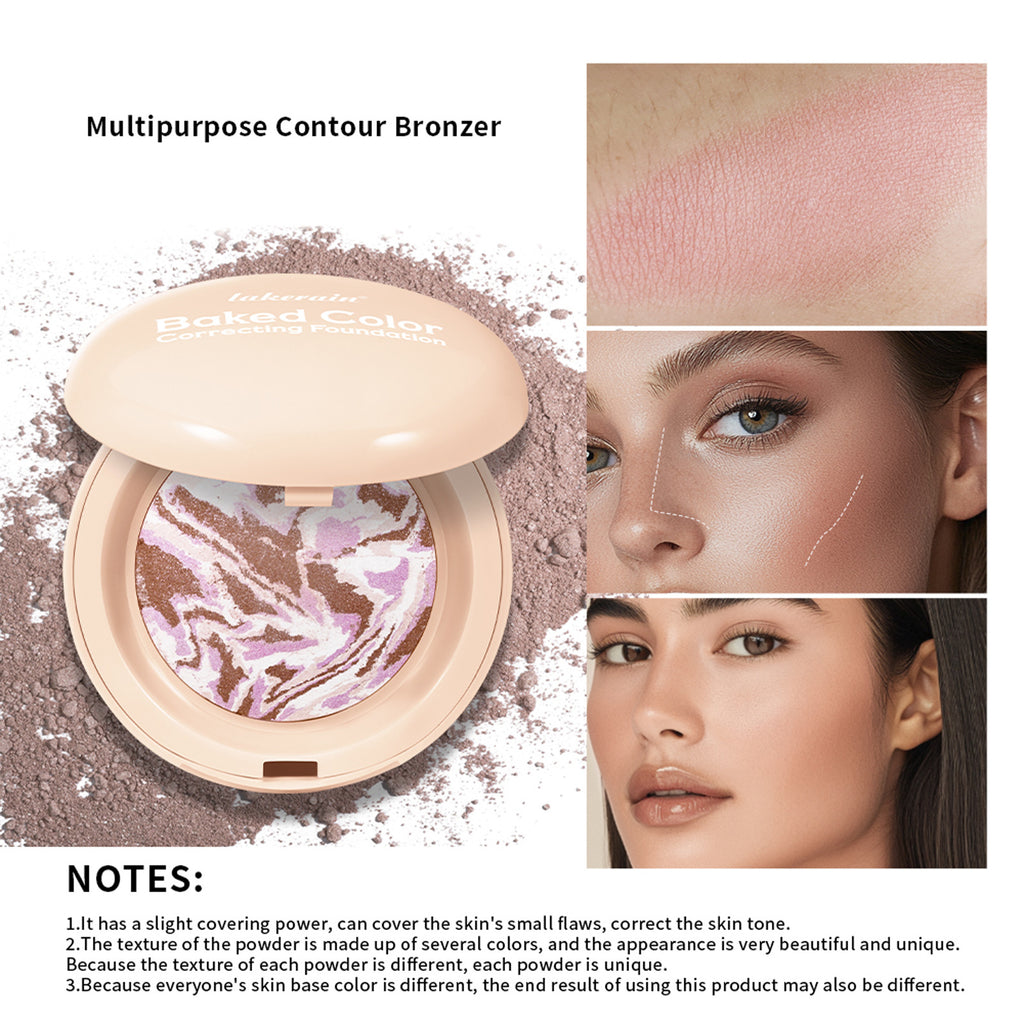 Baked Glow Natural Nose Shadow Blush Highlight Bronzing Powder
