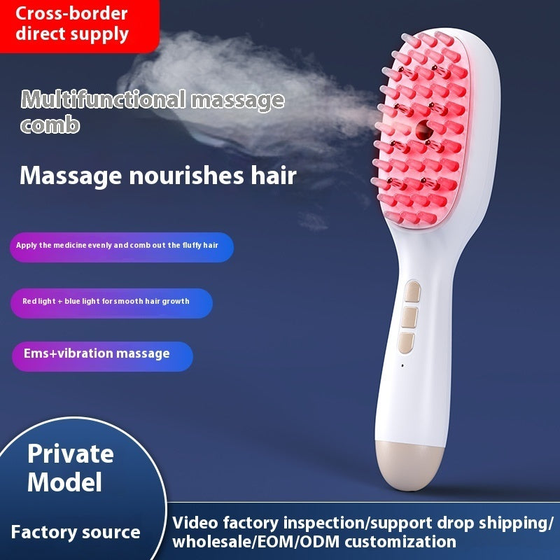 Red Blue Light Physiotherapy Instrument Anti-off Hair Growth Device Electric Massage Comb Spray Comb