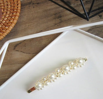 Pearl flower hairpin retro word clip bangs clip