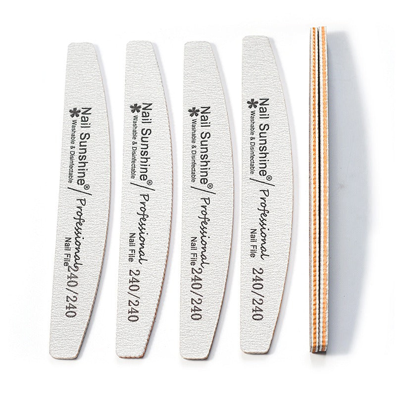 Nail Sunshine Half-moon Shaped Nail File, Gray Nail File, High-end Washable Nail File, Non-shedding Sanding Nail File.