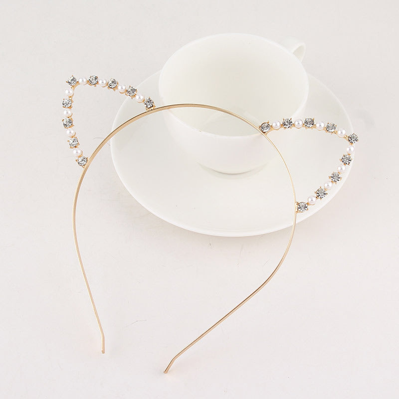 Pearl Diamond Cat Ear Headband