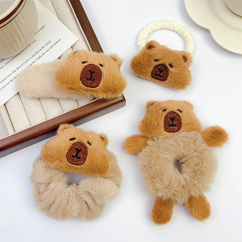 Children's Cartoon Plush Large Intestine Headdress Barrettes