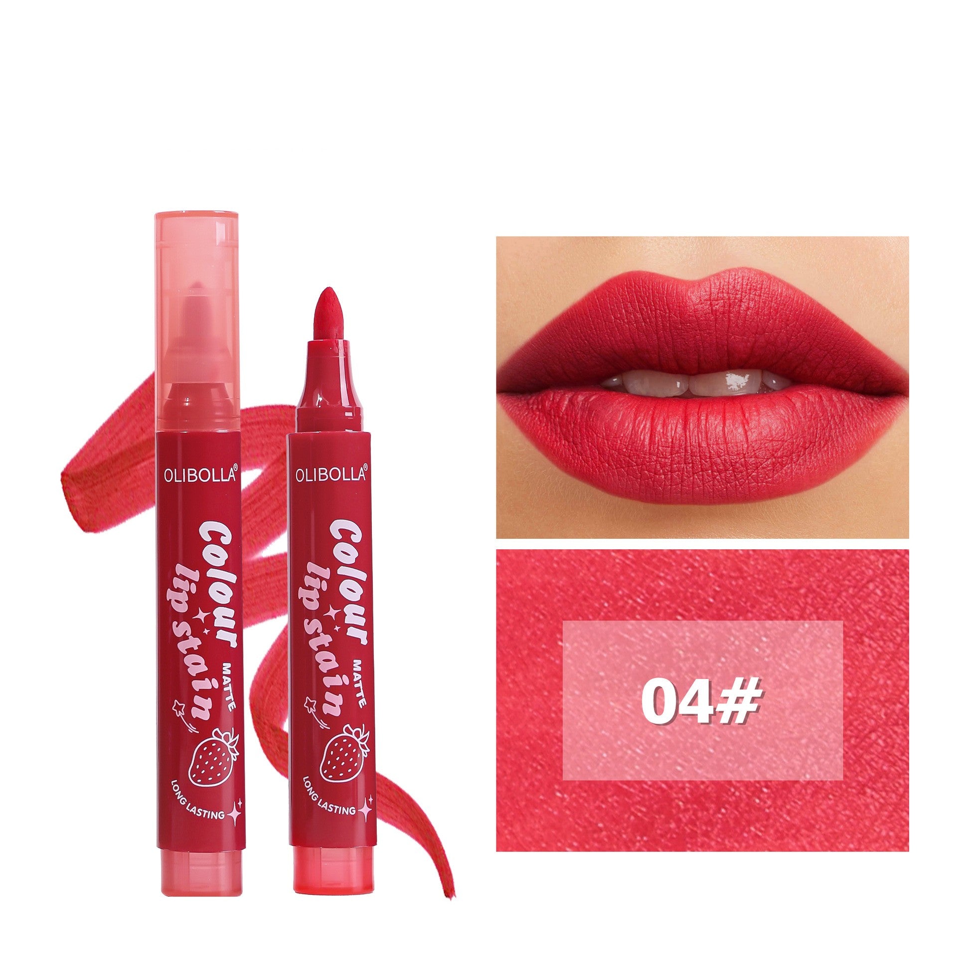 Exclusive For Cross-border Matte Six-color Lip Gloss Lip Liner Lipstick Film Long Lasting And Does Not Fade In Stock Olibolla