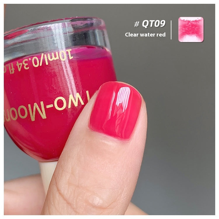 Two-Moons Summer Nail Polish Baking-free Non-tearing Jelly Juicy Grape Amber Strawberry Chopsticks