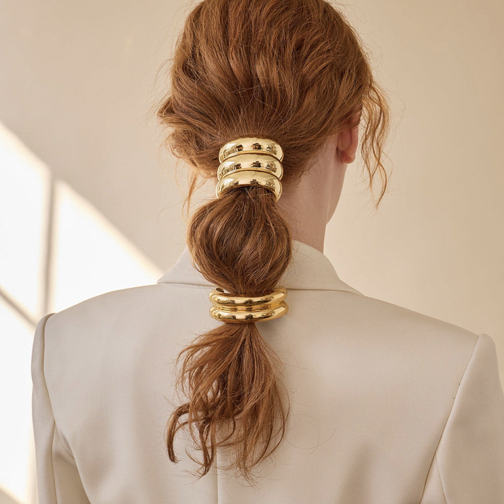 U-shaped Rough Rubber Band Round Head Rope Female High-grade Alloy