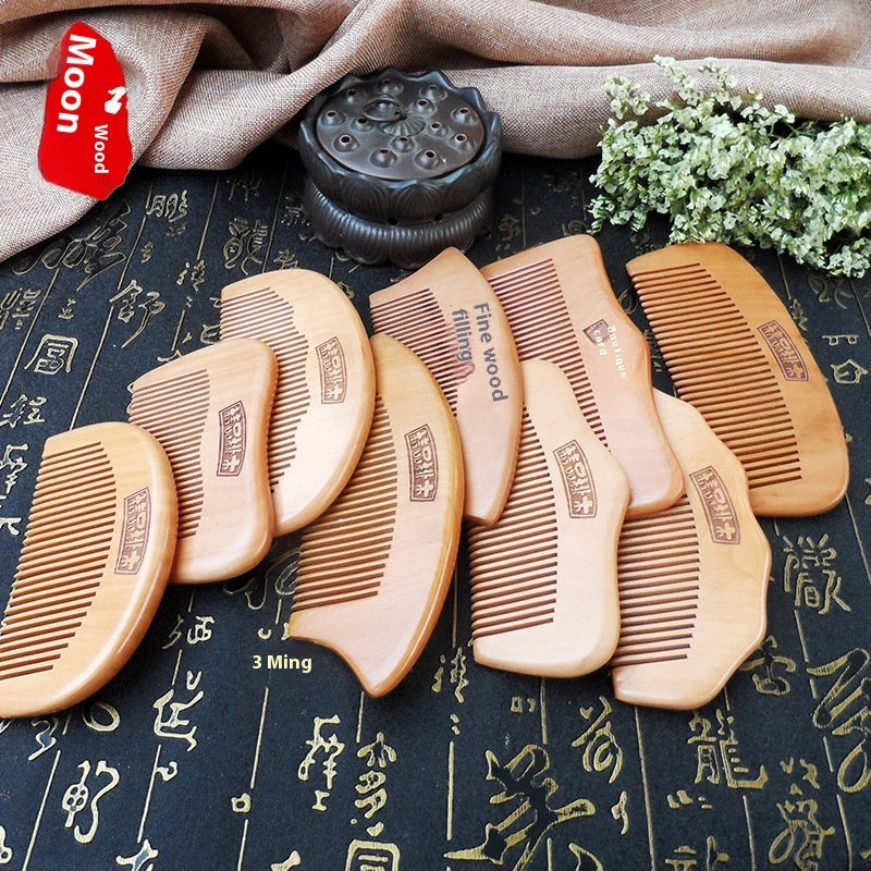 Solid Wood Portable Mahogany Comb