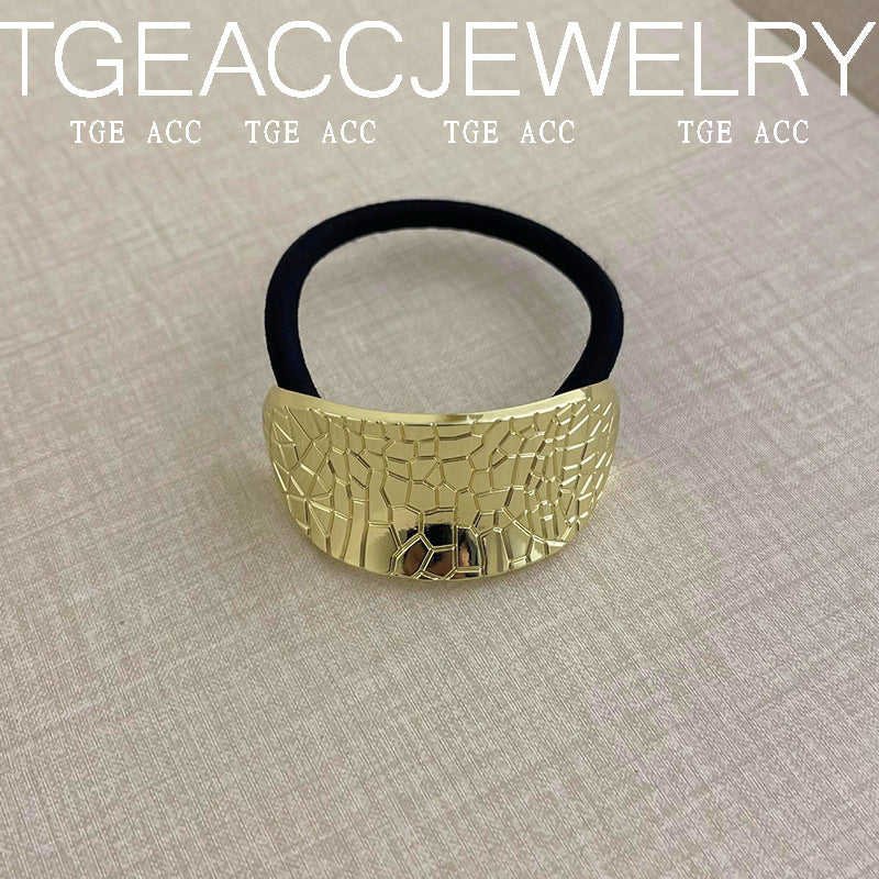 European And American Cold Style Geometric Metal Concave-convex Stretch Retro Head Rope