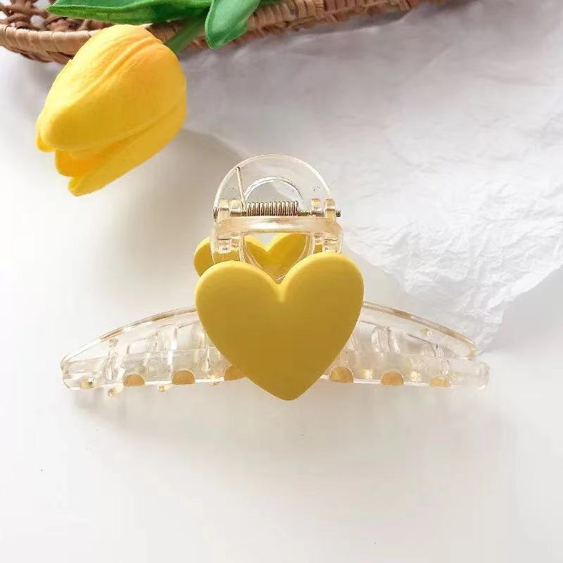 Large Frosted Texture, Simple Peach Heart Cross Wash Face And Head Hairpin