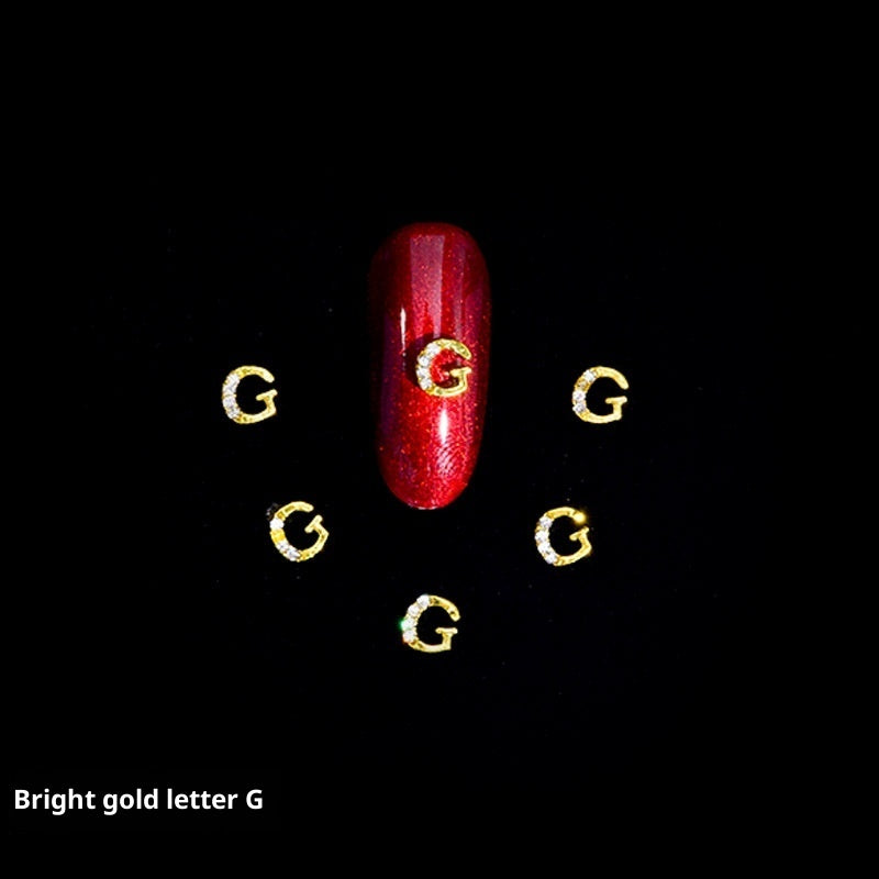 Cooc 26 Letter Alloy Nail Ornament Nail Crystal