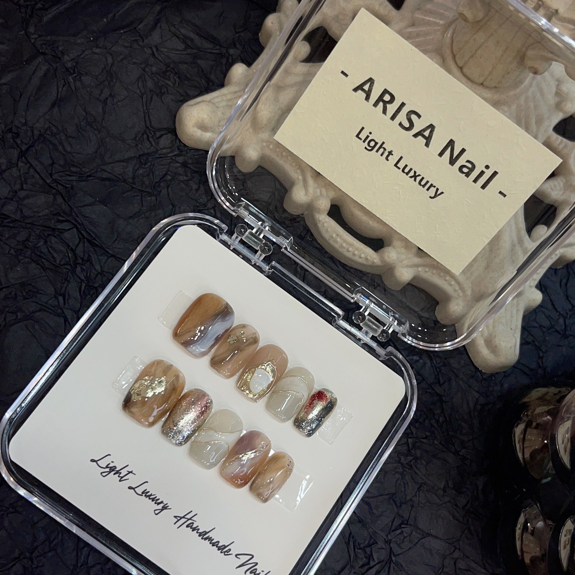 Arisa Nail Maillard Color Blooming Handmade Wear Light Luxury Handmade High Quality Nail Tip