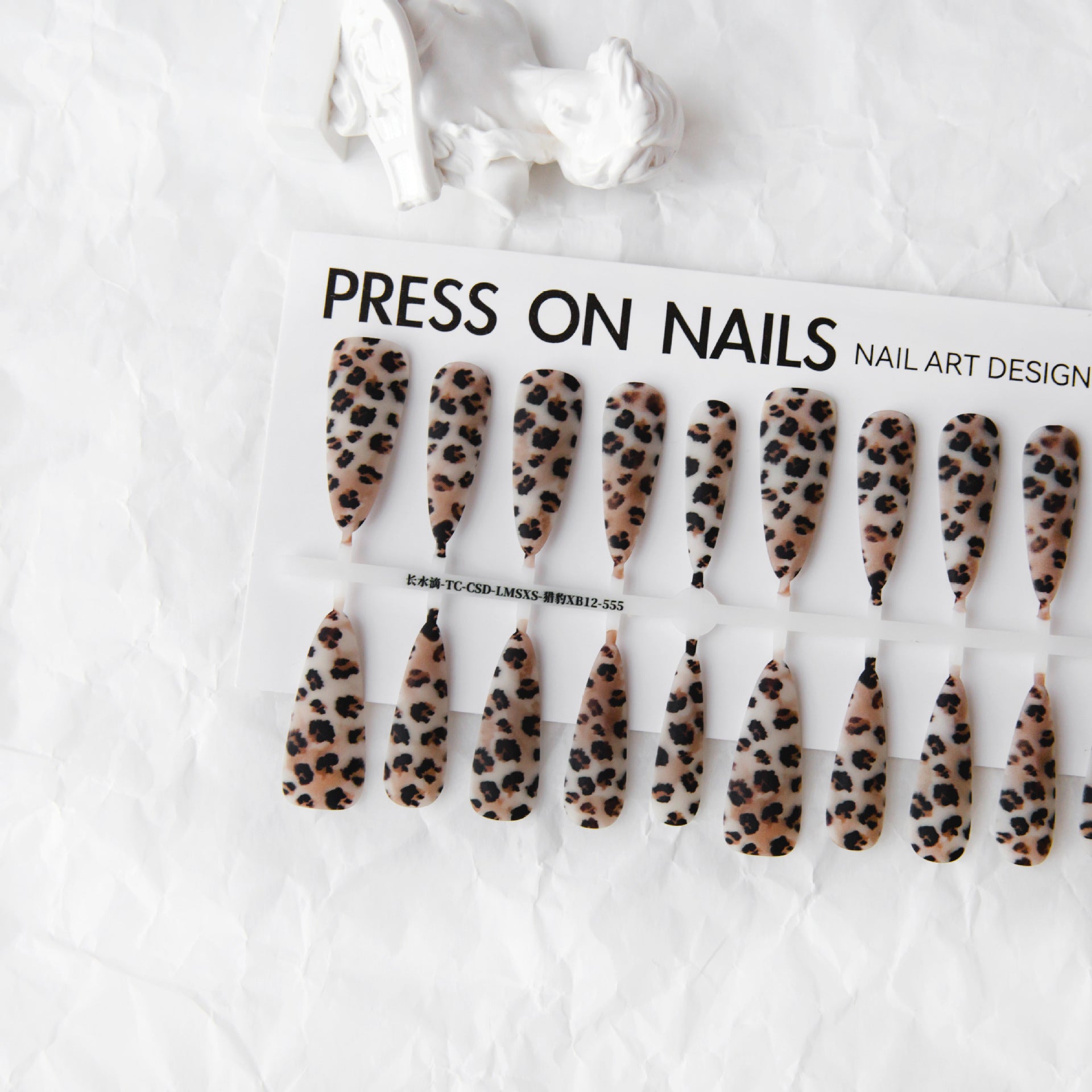 Press On Nails Background Semi-finished Products Prefabricated Nail Tip European And American Wave Mark French Leopard Print