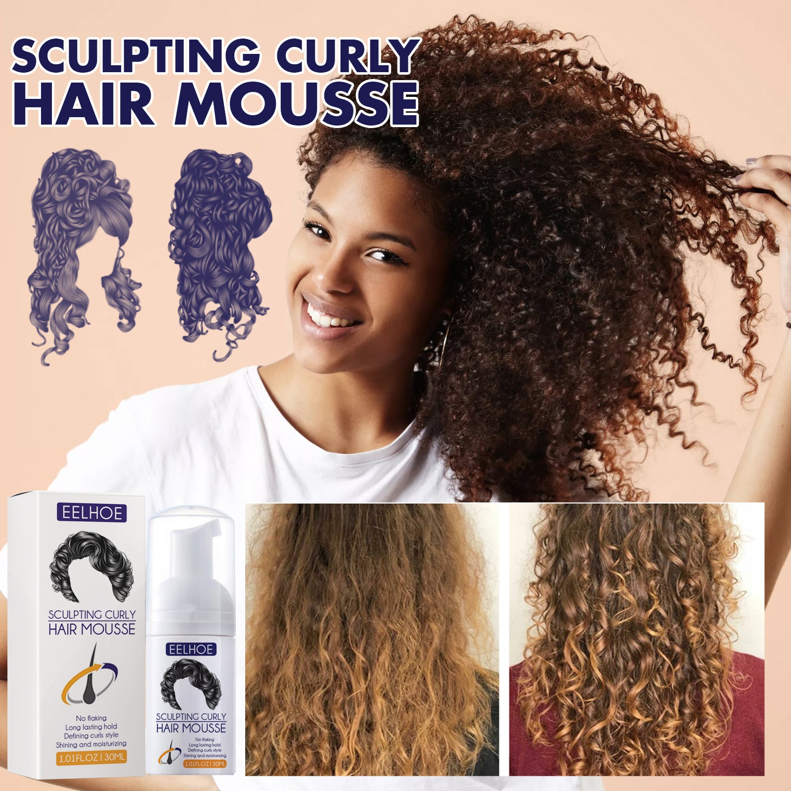 Eelhoe Styling Elastin Anti-frizz Curly Hair Plump Hair Spray