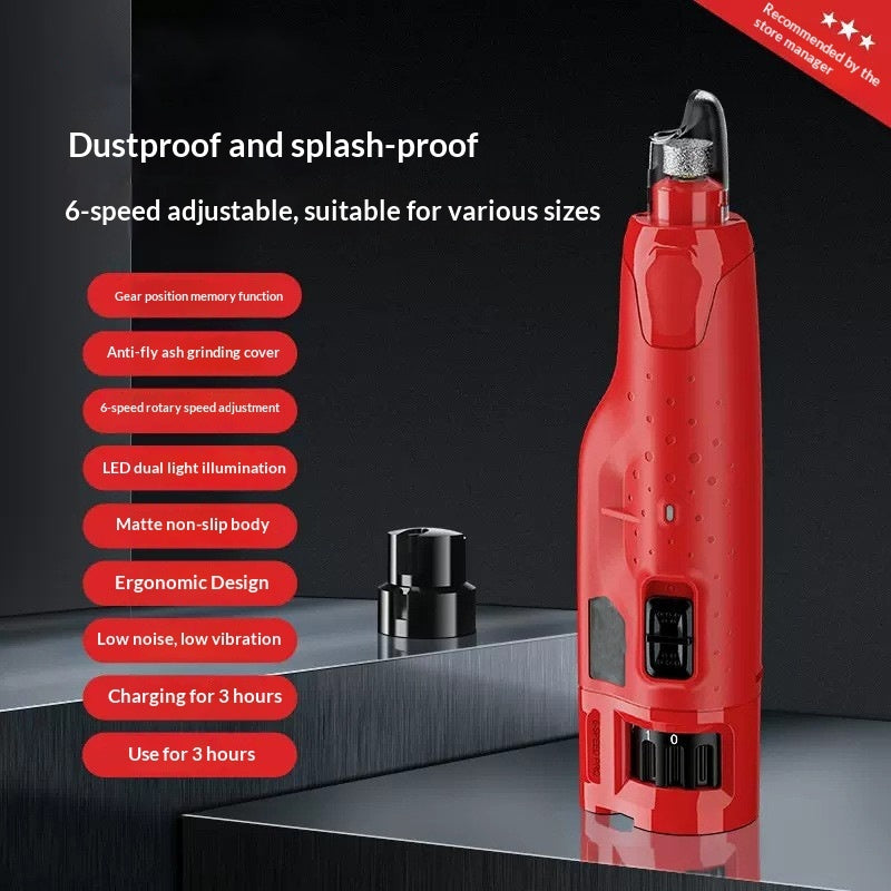 Pet Nail Grinder With Light 6-Speed Dust-Proof And Quiet Dog Nail Clipper