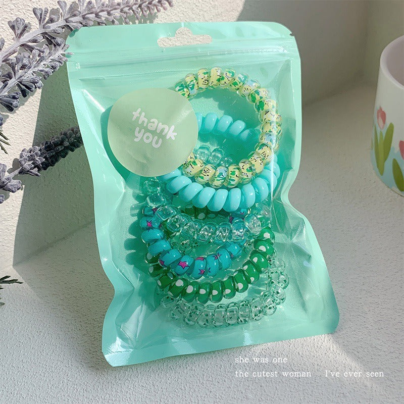 Telephone Wire Hair Ties Hair Rope Hair-binding High Elasticity Not Tight Hair