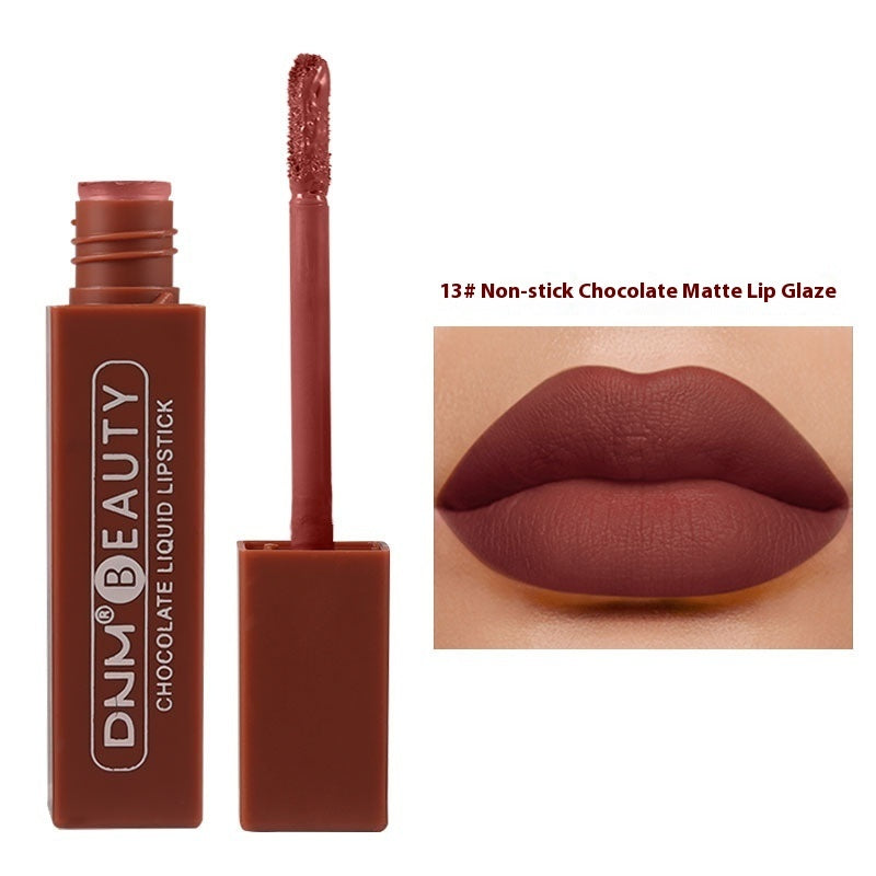 Silky No Stain On Cup Chocolate Lip Lacquer Long-lasting Matte Waterproof