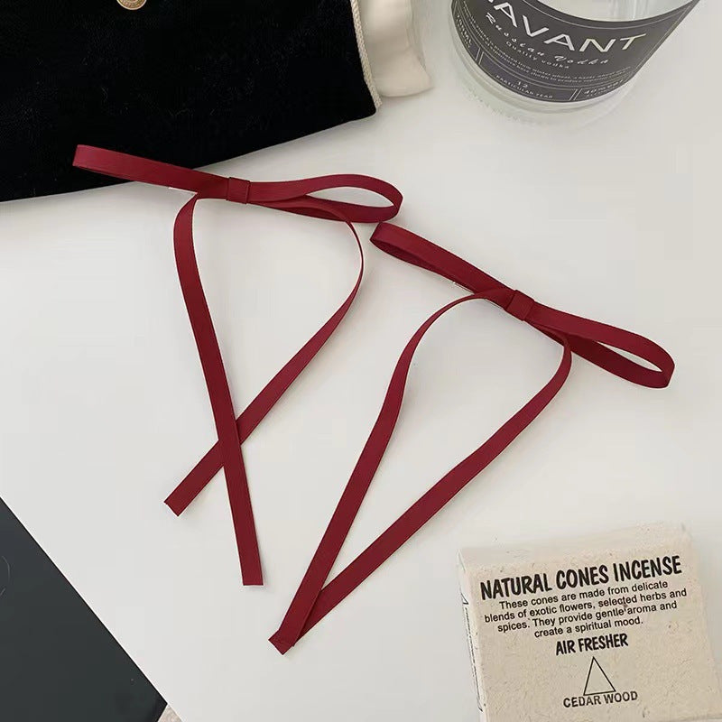 With Bowknot Barrettes Ribbon Double Ponytail